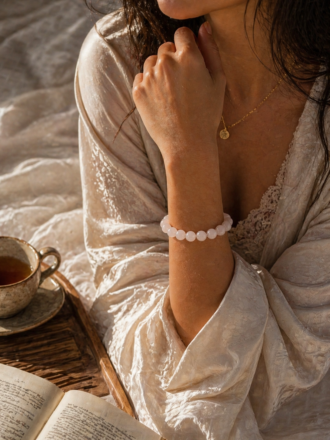 Natural Rose Quartz Bracelet - Love, Gentleness