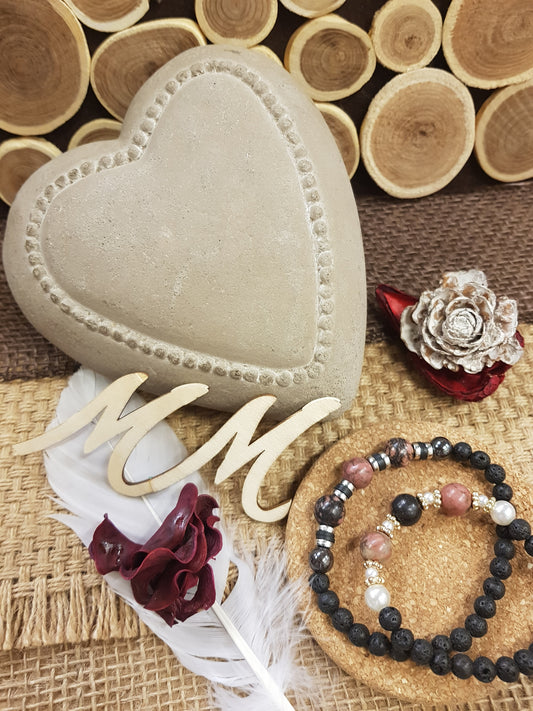 Bracelets Duo "Cœur Réconcilié" - Rhodonite