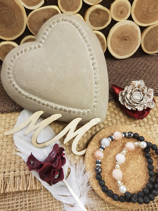 Bracelets Duo "Etreinte d'Âme" - Opale Rose