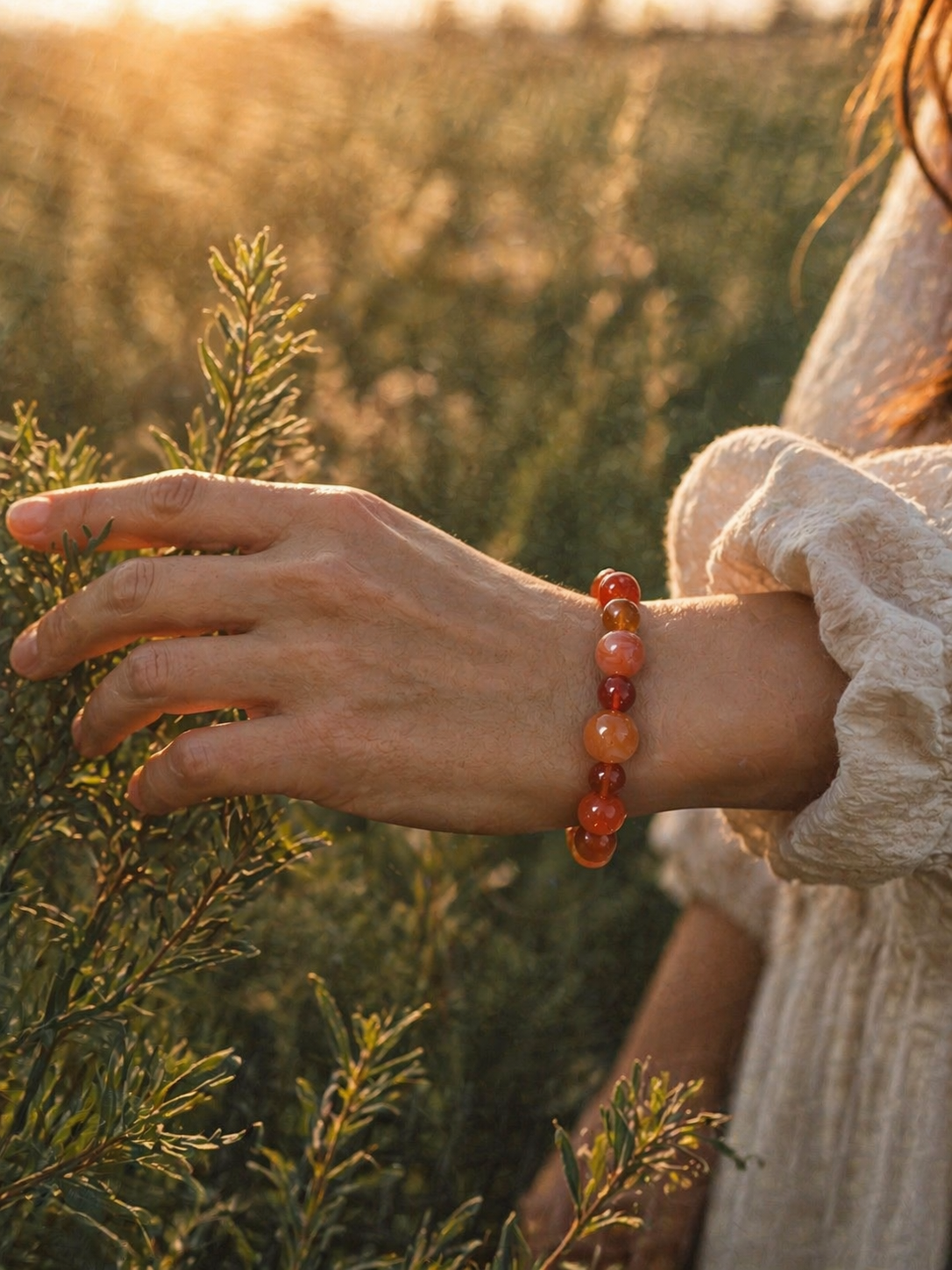 Bracelet La Cornaline Naturelle - Vitalité, Créativité