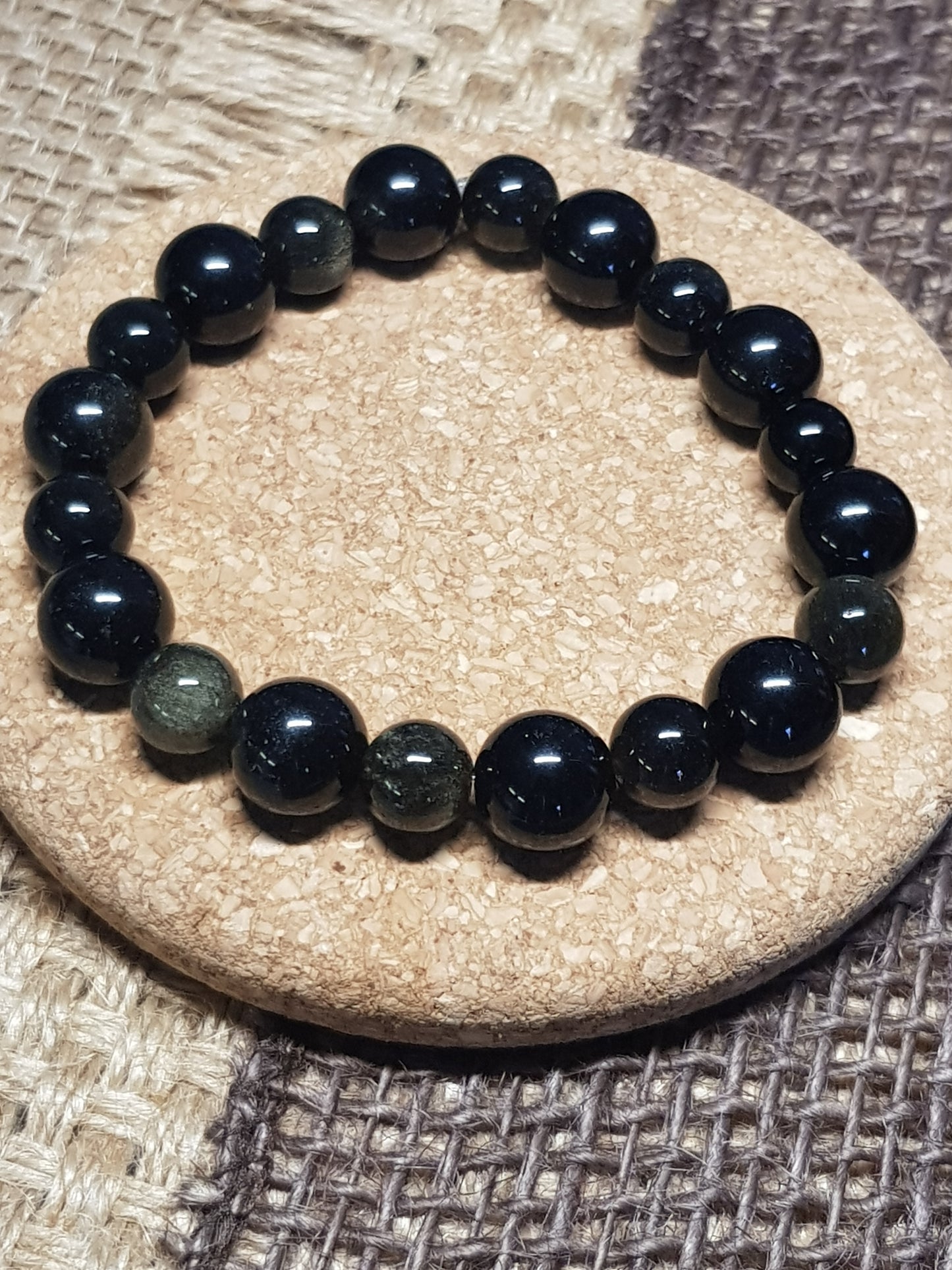 Bracelet Obsidienne Naturelle - Protection, Vérité