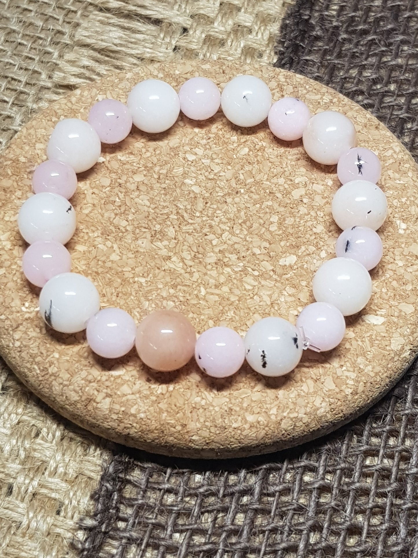 Bracelet Opale Rose Naturelle - Douceur, Guérison