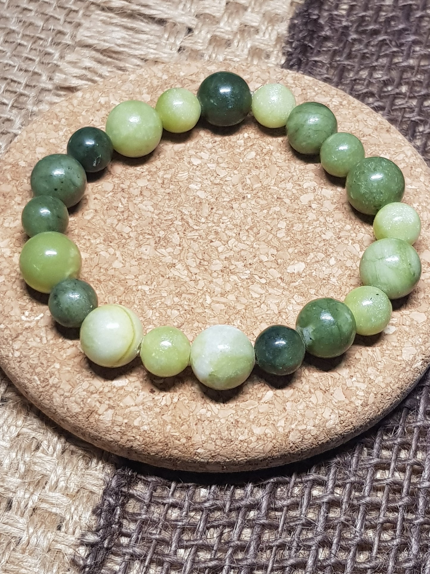 Bracelet Jadéite  Naturelle  - Sagesse, Equilibre