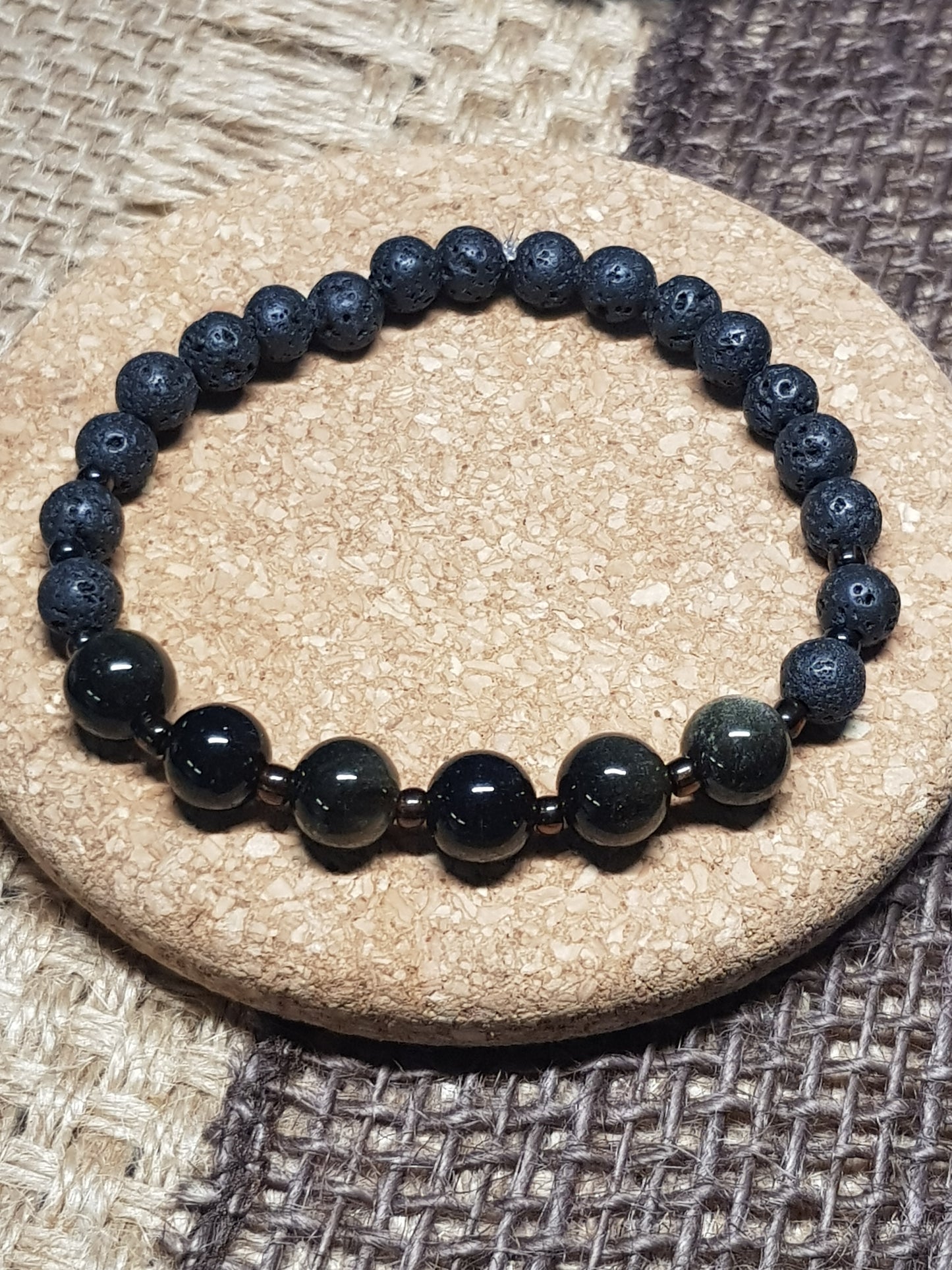 Bracelet Obsidienne Naturelle - Protection, Vérité