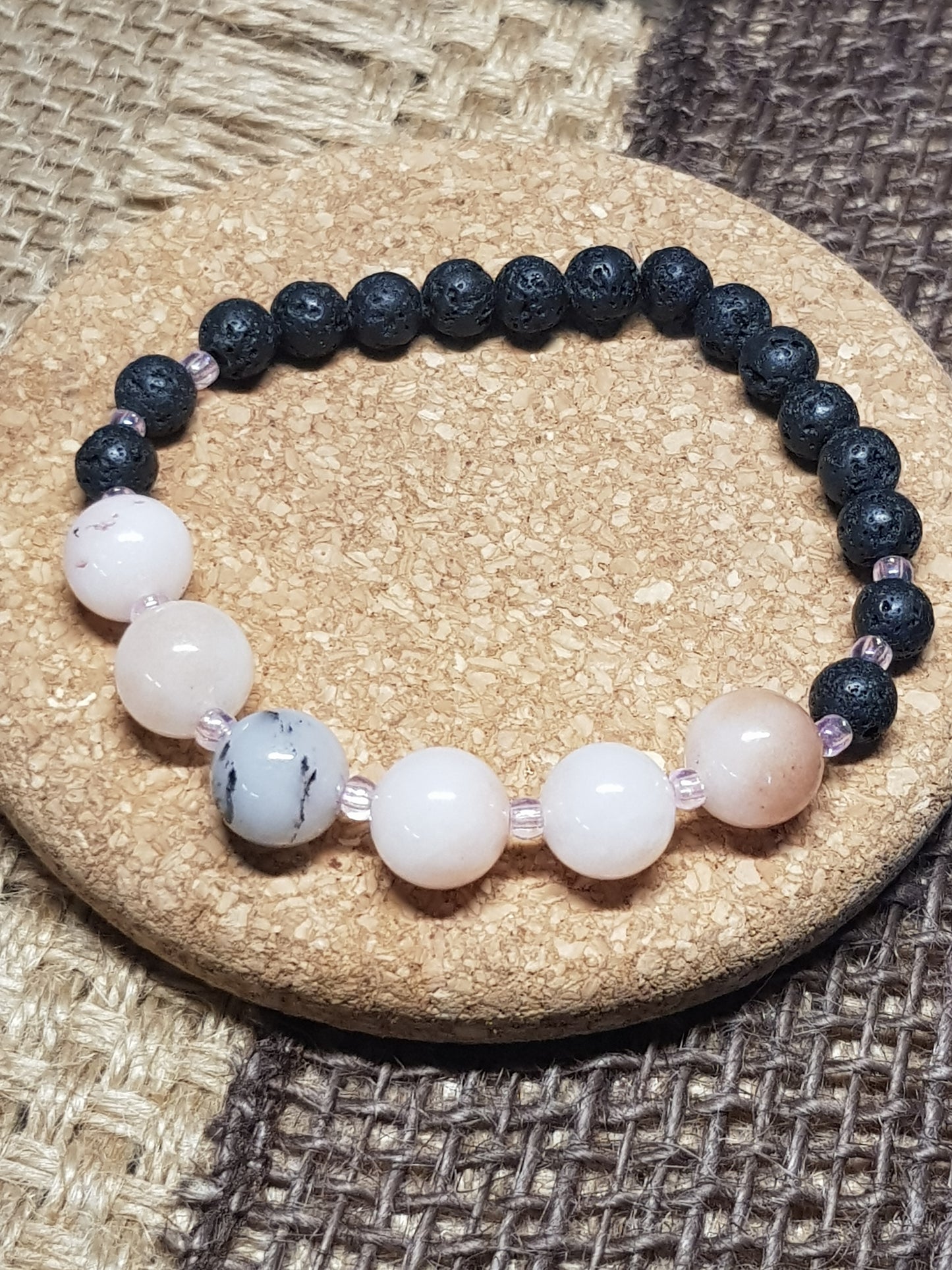 Bracelet Opale Rose Naturelle - Douceur, Guérison