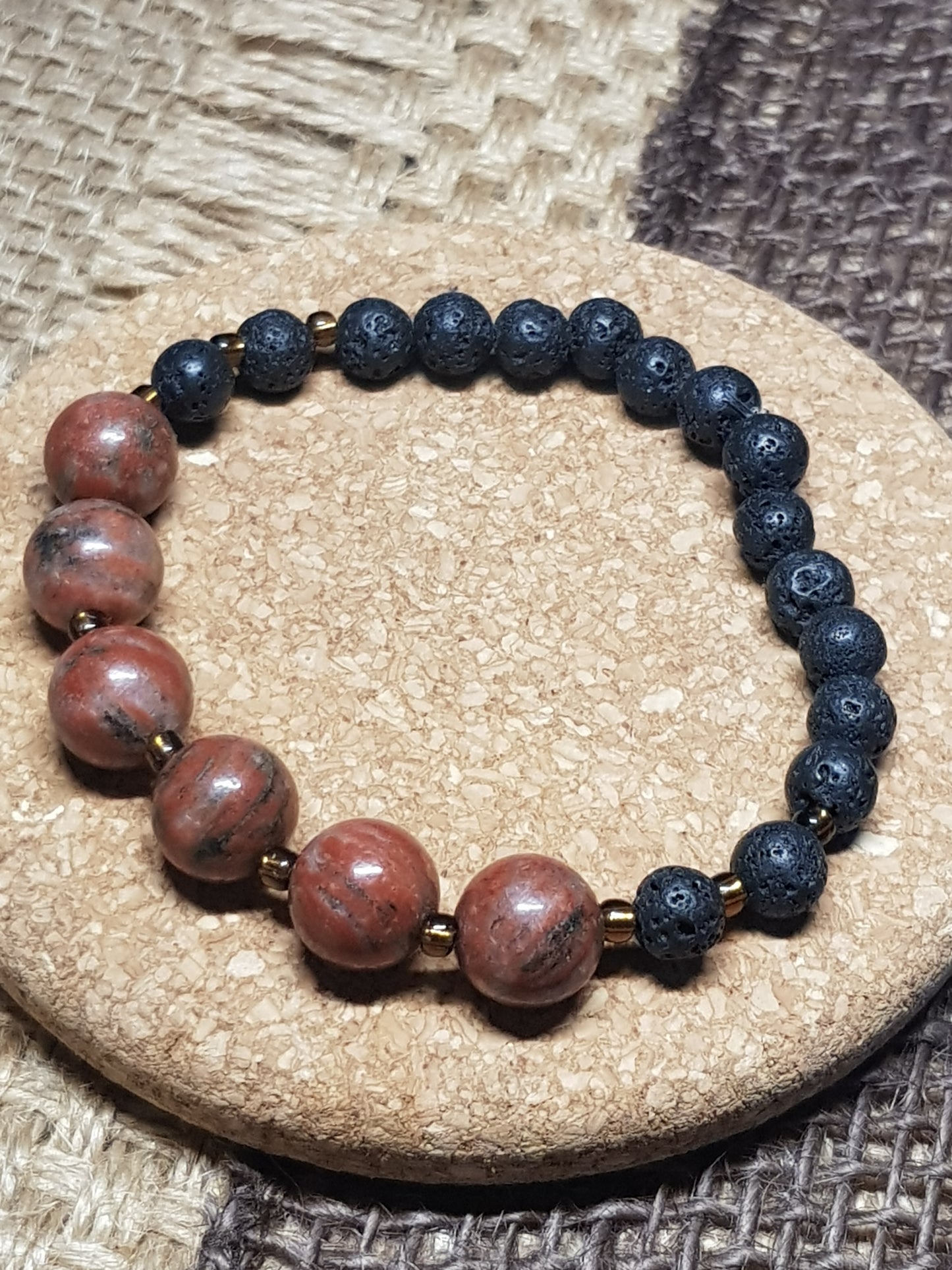 Bracelet Jaspe Rouge Naturel  - Force, Ancrage