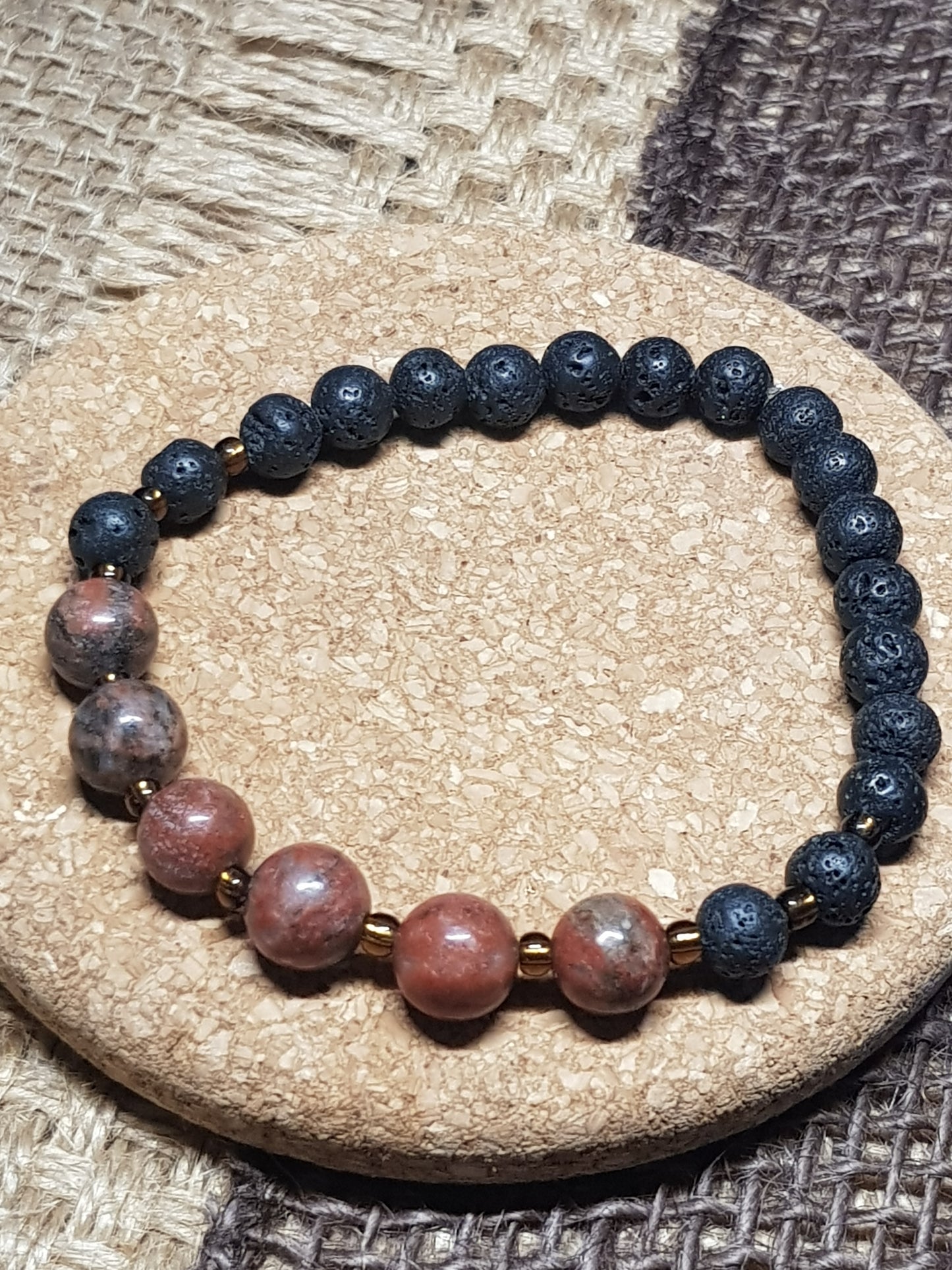 Bracelet Jaspe Rouge Naturel  - Force, Ancrage