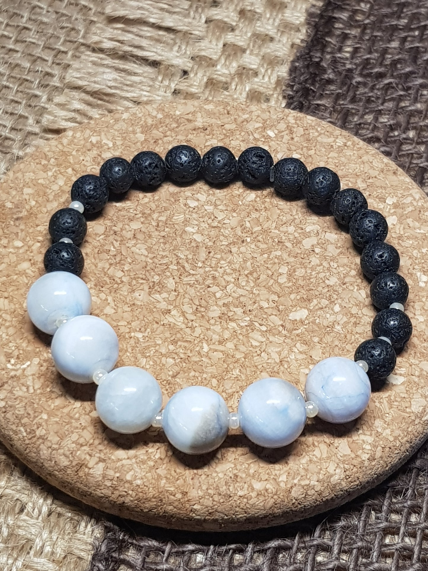 Bracelet Calcédoine Bleue Naturelle - Expression, Sérénité