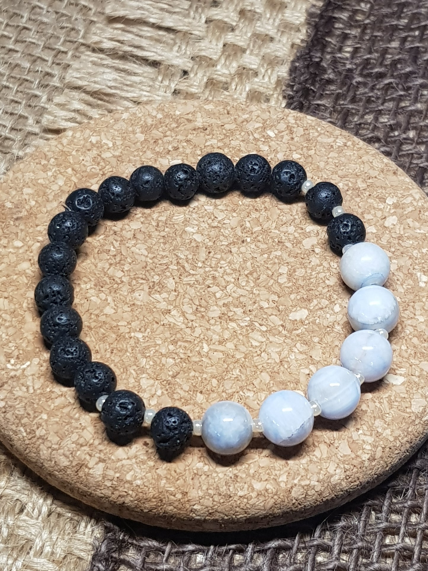 Bracelet Calcédoine Bleue Naturelle - Expression, Sérénité