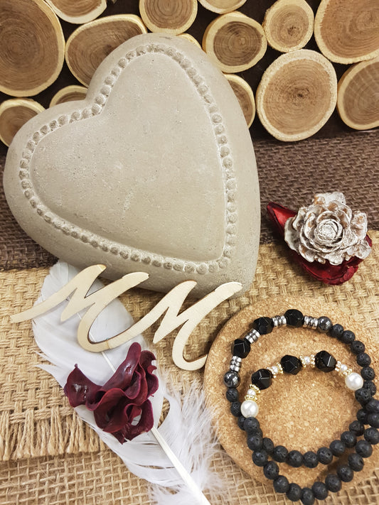 Bracelets Duo "Bouclier d'Âme" - La Tourmaline Noire