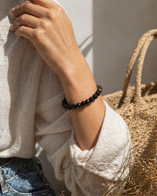 Bracelet Tourmaline Noire Naturelle - Protection, Ancrage