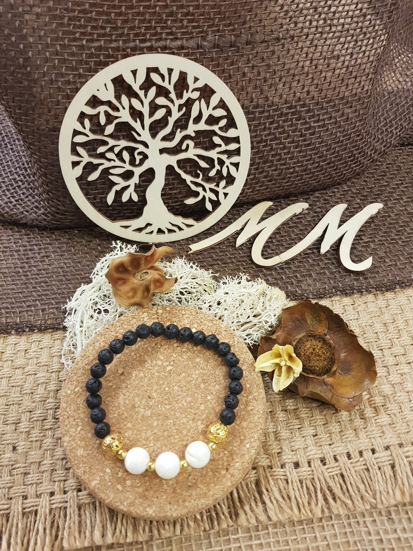 Bracelet de Naissance Juin - Perle de Coquillage Nacrée
