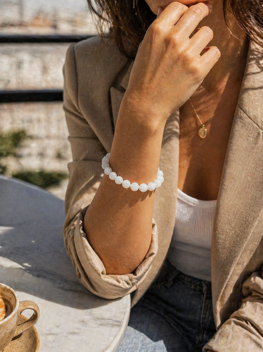 Bracelet Sélénite Naturelle - Paix, Elévation
