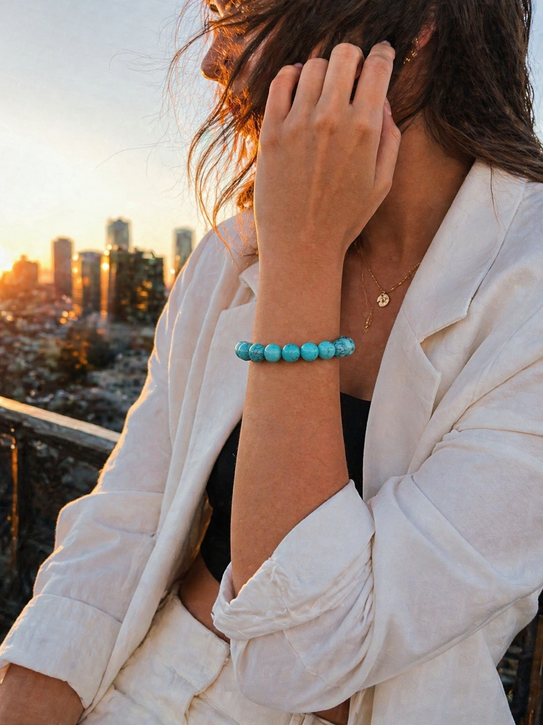 Bracelet Turquoise Naturelle - Protection, Equilibre