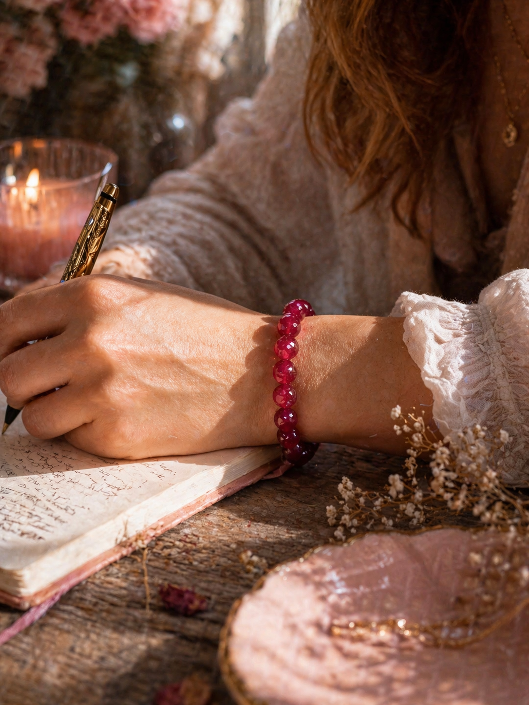Bracelet Rubis Naturel - Courage, Vitalité