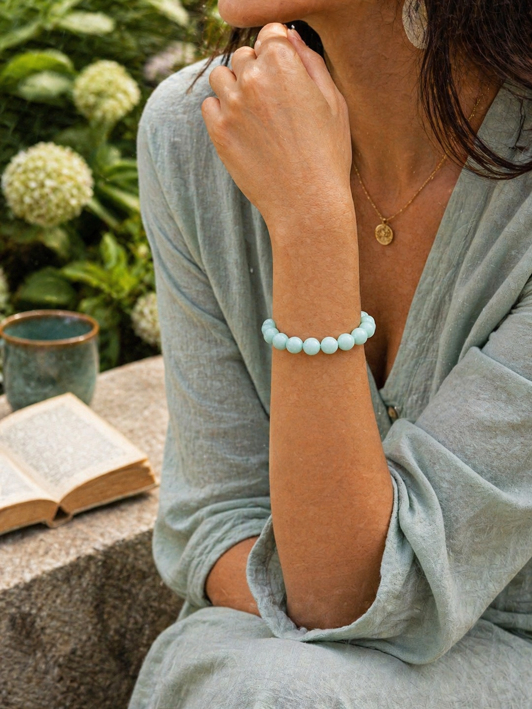 Bracelet Amazonite Naturelle - Harmonie, Apaisement