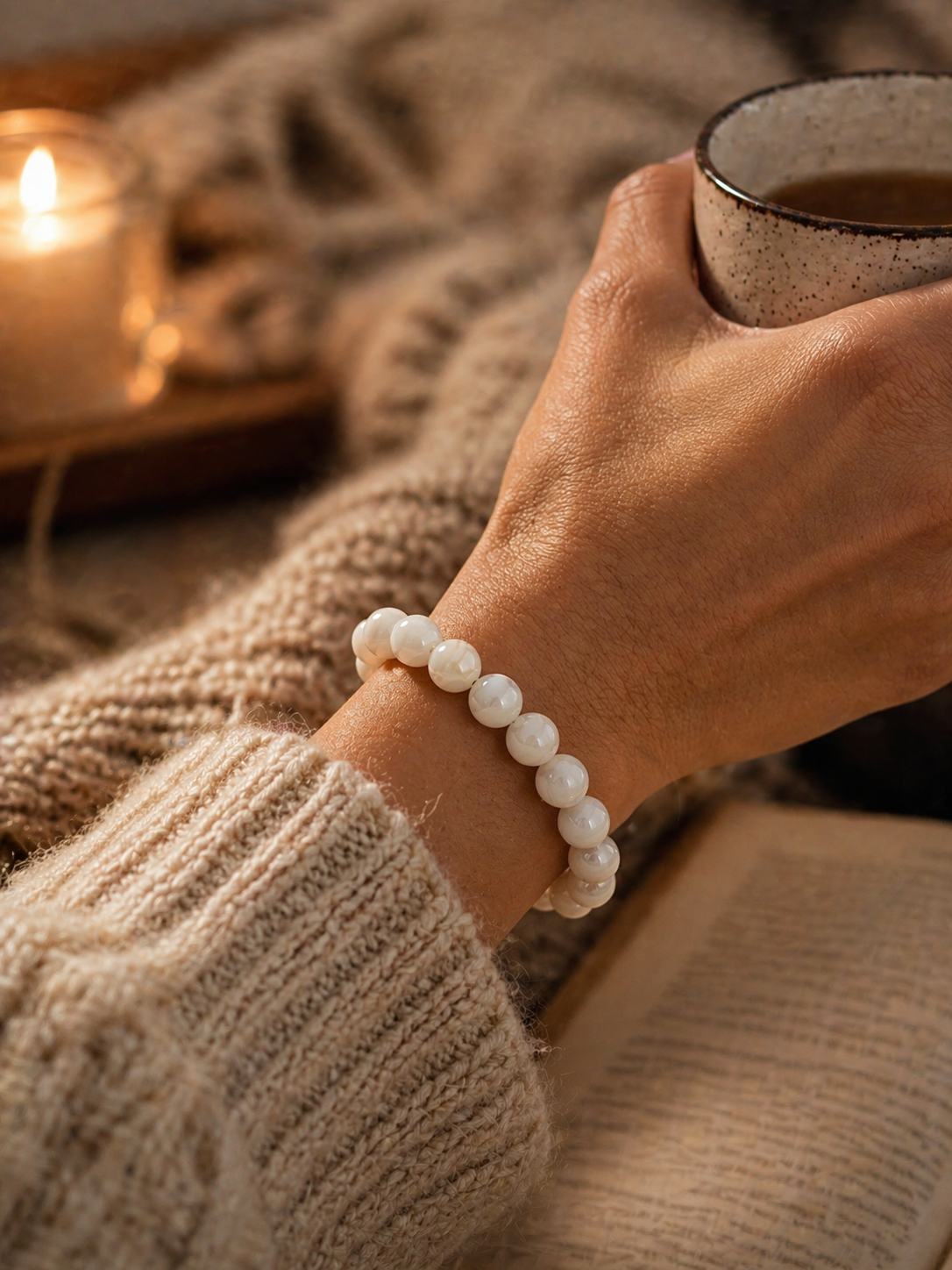 Bracelet Perle de Coquillage Naturel - Douceur, Féminité